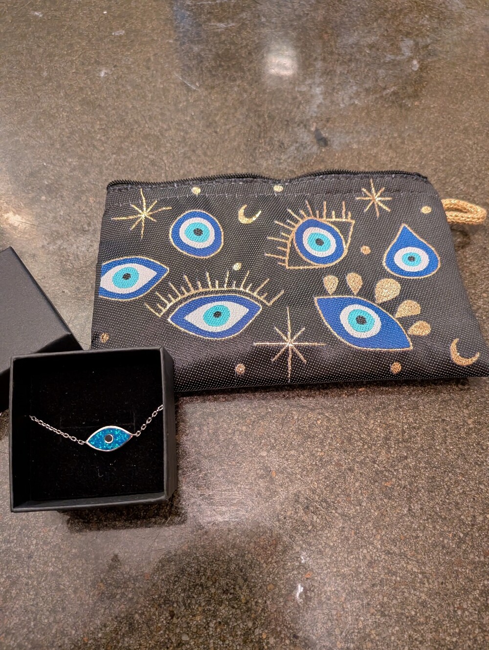 925 Silver Evil Eye Bracelet + Bag